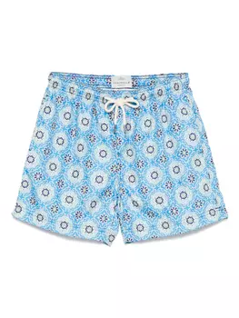 PENINSULA SWIMWEAR плавки-шорты с геометричным принтом, синий