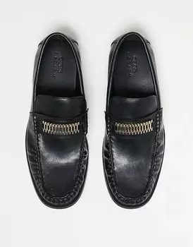 Пенни-лоферы черного цвета с золотистой фурнитурой ASOS DESIGN