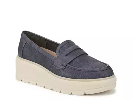 Пенни-лоферы Dr. Scholl's Nice Day Max Wedge, темно-синяя синтетическая ткань
