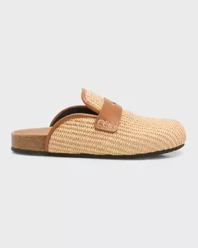 Пенни лоферы из рафии JW Anderson, цвет Natural