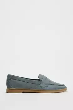 Пенни-лоферы из спилка ZARA, синий
