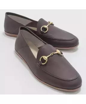 Пенни Лоферы с конской пряжкой из кожи Forever & Always Shoes, коричневый