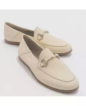 Пенни Лоферы с конской пряжкой из кожи Forever & Always Shoes, коричневый/бежевый