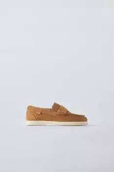Пенни-лоферы ZARA, коричневый