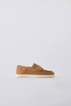 Пенни-лоферы ZARA, коричневый