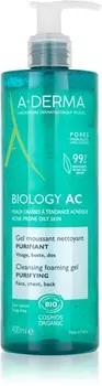 Пенящийся очищающий гель для жирной и комбинированной кожи A-Derma Biology AC, 400 ml