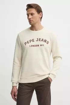 Pepe Jeans ALDRIDGE CREW хлопковая толстовка, бежевый