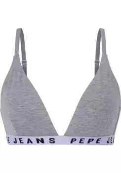 Pepe Jeans Бюстгальтер без косточек "Logo Bra", серый