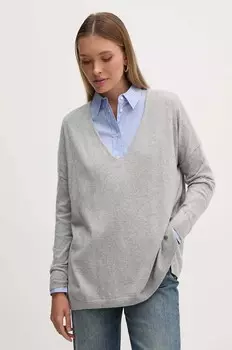 Pepe Jeans ISELA Свитер из смесовой шерсти с V-образным вырезом, серый