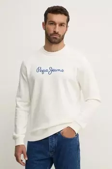Pepe Jeans NEW JOE CREW хлопковая толстовка, белый