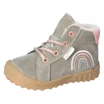 PEPINO by RICOSTA первая прогулочная обувь «Dusty WMS: широкая», детские сапожки, зимняя обувь, ботинки на шнуровке с утепленной натуральной шерстью, цвет eukalyptus-rosa