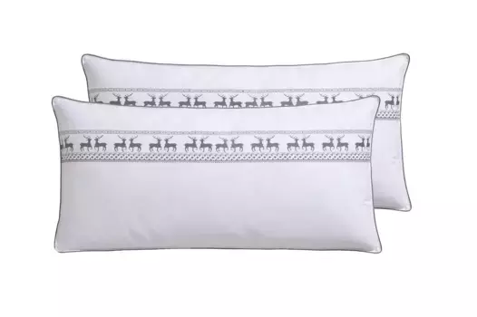 Перьевая подушка lgdrm "Подушка Sorsele 40х80см или 80х80см, 2 шт.", наполнитель: 90% перо и 10% пух, чехол: хлопок, (2 шт.), подушка в накопительном наборе, производство Германия 40х80 см, белый