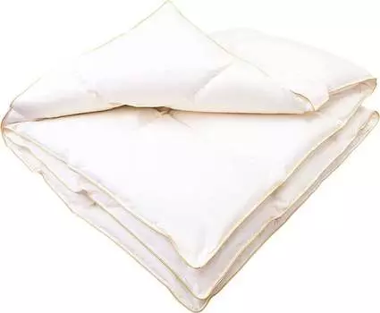 Перьевое одеяло Pen-Pol натуральный полупух 155х220 экрю - дышащее 4-сезонное одеяло для спокойного сна
