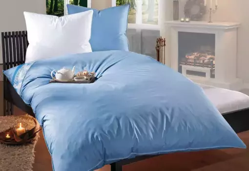 Перьевое одеяло RIBECO "Леон", очень теплое, наполнитель 100% перо, (1 шт.) 135х200 см, цвет saphirblau