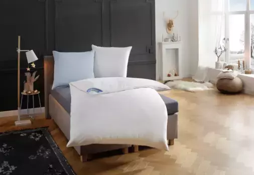 Перьевое одеяло RIBECO "Леон", очень теплое, наполнитель 100% перо, (1 шт.) 135х200 см, белый