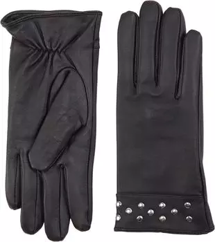 Перчатки Badgley Mischka Leather Gloves w/ Stud Detail, черный