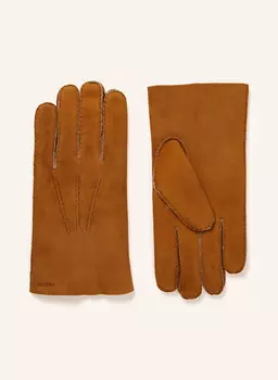 Перчатки Bernard из кожи с овчиной Hestra, коричневый