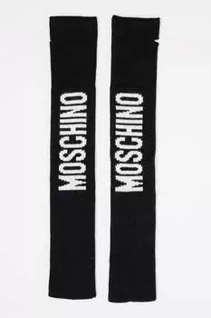 Перчатки без пальцев из шерсти и кашемира Moschino, черный