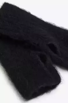 Перчатки без пальцев из смеси альпаки H&M, черный