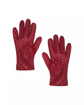 Перчатки Bottega Veneta Soft Nappa Intreccio, цвет Brick Red