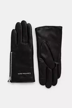 Перчатки Calvin Klein Jeans quanti in pelle, черный