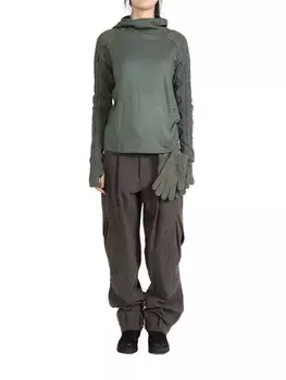 Перчатки-деталь толстовка с капюшоном Hyein Seo, зеленый