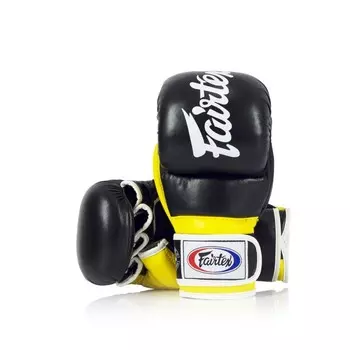 Перчатки для грэпплинга Fairtex Super Sparring, размер XL, черный/желтый