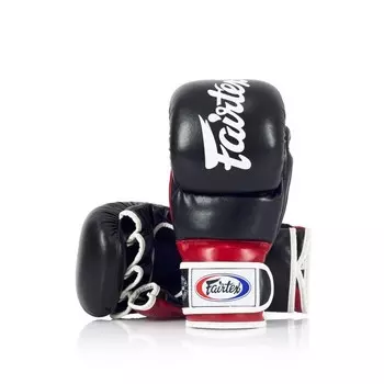 Перчатки для грэпплинга Fairtex Super Sparring, размер XL, черный/красный