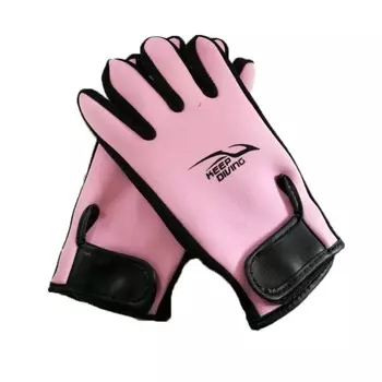 Перчатки для подводного плавания QINGHONG толщиной 2 мм с нескользящими ладонями, снаряжением для дайвинга, ветронепроницаемые для верховой езды, холодного розового цвета L