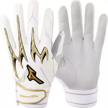 Перчатки для ватина Mizuno Adult Pro PowerArc, белый/золотой
