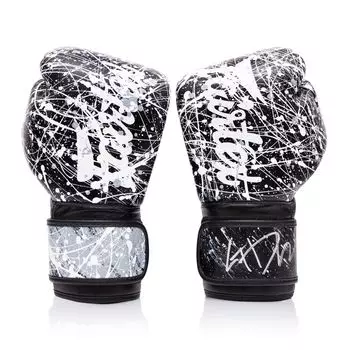 Перчатки Fairtex Microfiber Gloves - Art collections - Black/White Painter, черный/белый