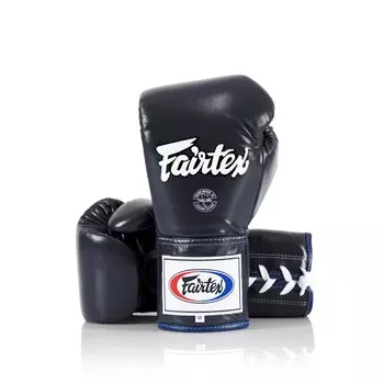 Перчатки Fairtex Pro Competition Gloves - Locked Thumb (Leather), синий