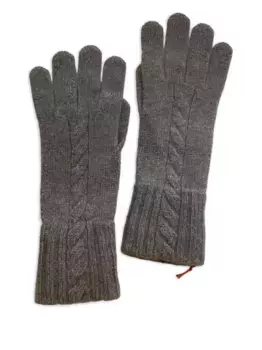 Перчатки фактурной вязки Loro Piana, серый