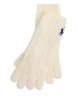 Перчатки фактурной вязки POLO RALPH LAUREN, нейтральный