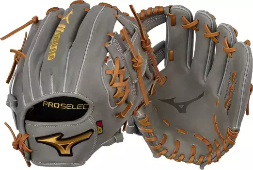 Перчатки Fastpitch Mizuno 11,75 дюйма серии Pro Select, серый/коричневый