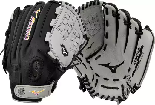 Перчатки Fastpitch Mizuno 12,5 дюймов из франчайзинговой серии, серый/черный