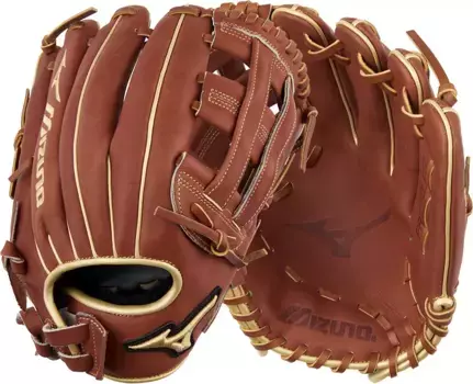Перчатки Fastpitch Mizuno 12 дюймов серии Pro Select, коричневый/золотой