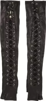 Перчатки Gucci Leather Fingerless Gloves With Corset Lacing Black, черный