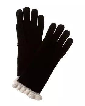 Перчатки Hannah Rose из кашемира с контрастными оборками и текстовыми сообщениями