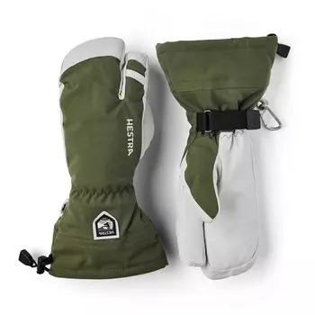 Перчатки Hestra Army Leather Heli Ski 3 Finger, оливковый
