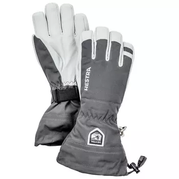 Перчатки Hestra Army Leather Heli Ski 5 Finger, серый