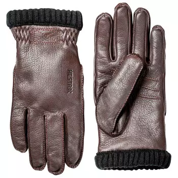 Перчатки Hestra Deerskin Primaloft Rib, цвет Dark Brown