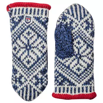 Перчатки Hestra Nordic Wool Mitt, цвет Medium Blue/Offwhite