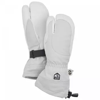 Перчатки Hestra Women's Heli Ski 3 Finger, цвет Pale Grey/Offwhite