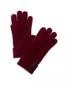 Перчатки из кашемира с кожаной отделкой Portolano, красный