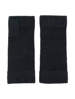 Перчатки из кашемира с отделкой в рубчик N.Peal, синий