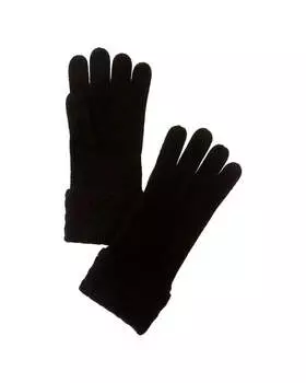 Перчатки из кашемира в технике «корзиночный стежок» sofiacashmere, черный