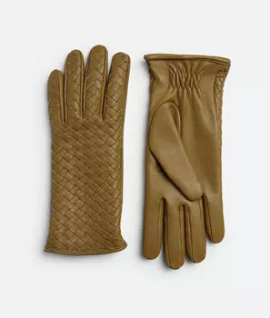 Перчатки из кожи Intrecciato Bottega Veneta