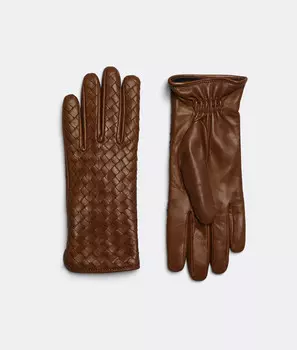 Перчатки из кожи Intrecciato Bottega Veneta
