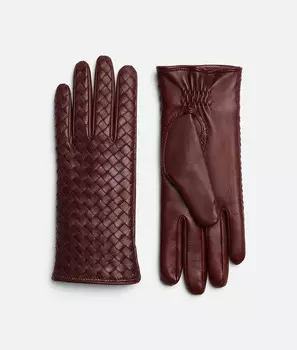 Перчатки из кожи Intrecciato Bottega Veneta